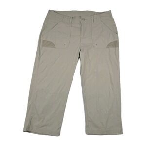 Columbia PFG Women's Size 10 Capri Khaki Flat Front Fishing Outdoors Pants Beige